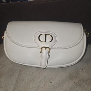 Dior Cream Saddle Crossbody Bag with Gold Hardware